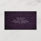 Paarse neon spray tan op bakstenen muur visitekaartje (Achterkant)