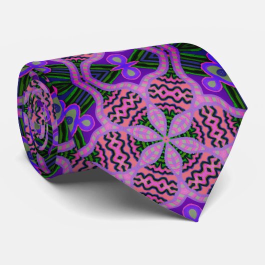 Paarse Neon Stropdas (Opgerold)
