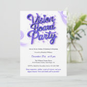 Paarse Neon Vision Board Manifestatiepartij Kaart (Staand voorkant)