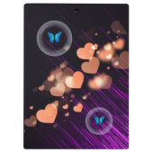 Paarse Neon Vlinder Meisjes Hart Schattigee Custom Klembord (Achterkant)