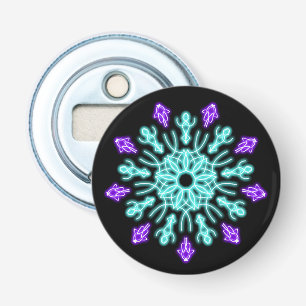 Paarse neonbloem button flesopener