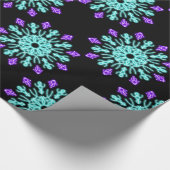 Paarse neonbloem cadeaupapier (Hoek)