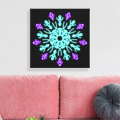 Paarse neonbloem canvas afdruk (Insitu (Woonkamer))