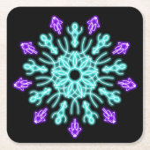 Paarse neonbloem kartonnen onderzetters (Voorkant)