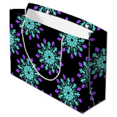 Paarse neonbloem large cadeautasje (Achterkant Gekanteld)