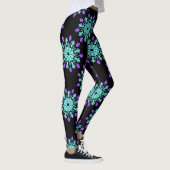 Paarse neonbloem leggings (Rechts)