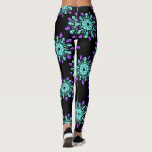 Paarse neonbloem leggings (Achterkant)