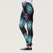 Paarse neonbloem leggings (Links)
