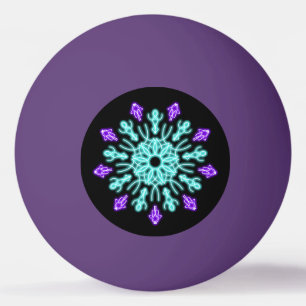 Paarse neonbloem pingpongbal