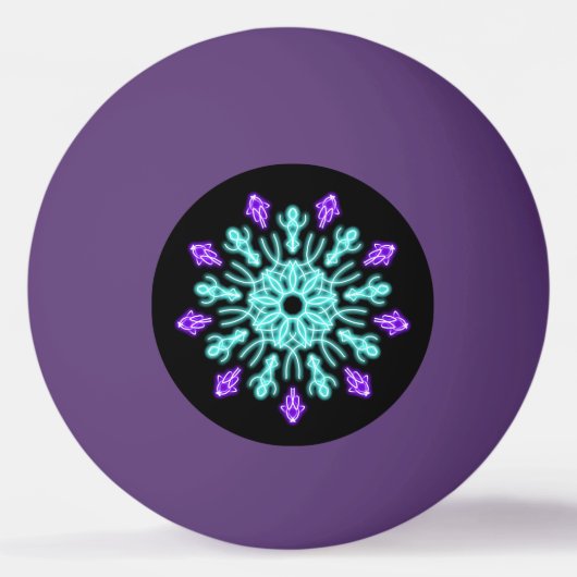 Paarse neonbloem pingpongbal (Voorkant)