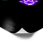Paarse neonbloem poster (Hoek)
