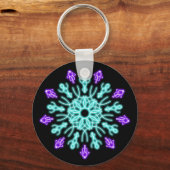 Paarse neonbloem sleutelhanger (Voorkant)