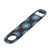 Paarse neonbloem speed flessenopener (Voorkant Gekanteld)
