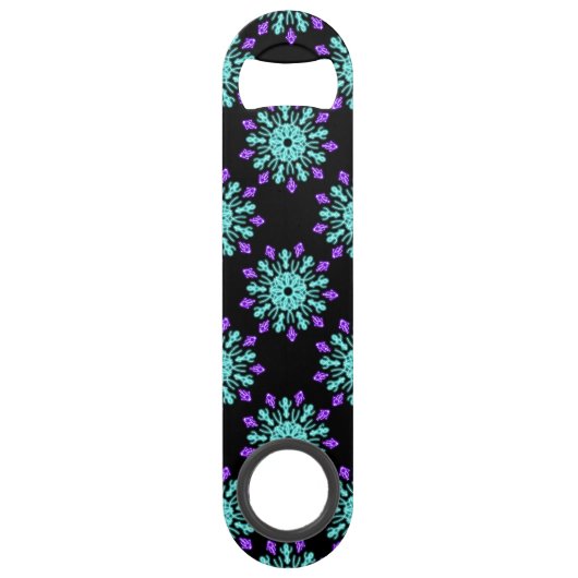 Paarse neonbloem speed flessenopener (Voorkant)