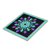 Paarse neonbloem tegeltje (Zijkant)