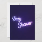 Paarse neontekst Baby shower Bedankkaart (Achterkant)