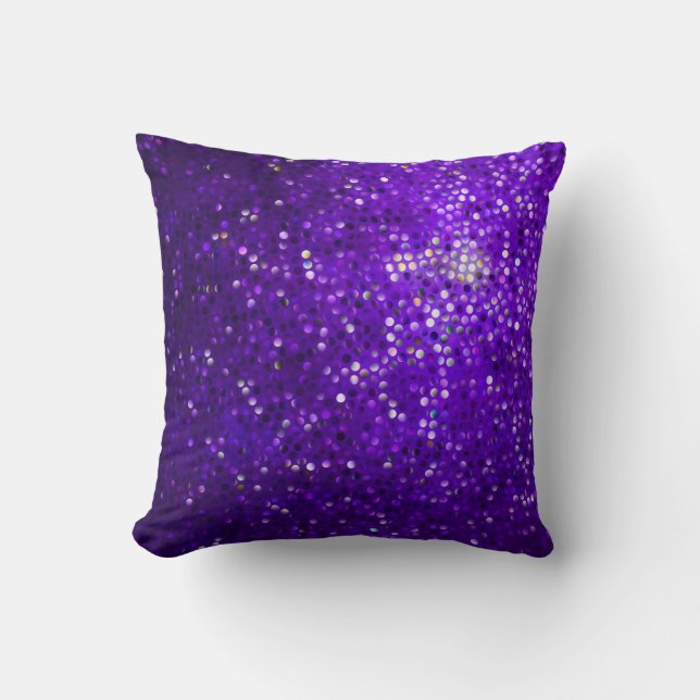Paarse Nep Glam Glitter Glans Kussens (Voorkant)