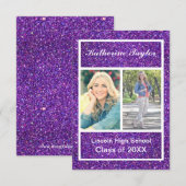 Paarse Nep Glitter - 3x5 Grad Aankondiging (Voorkant / Achterkant)