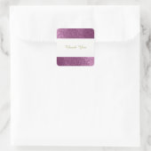Paarse Nep Glitter Bedankt Vierkante Sticker (Tas)