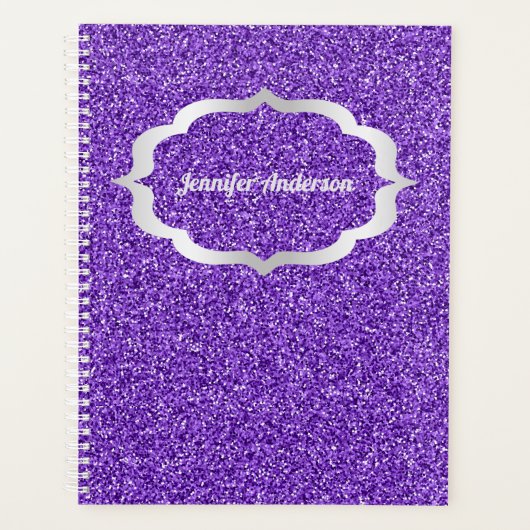 Paarse Nep Glitter Je Naam Deel Je Glans Planner (Voorkant)