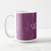 Paarse Nep Glitter Met Naam Koffiemok (Links)