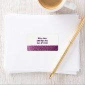 Paarse Nep Glitter Nieuw Adres Etiket (Insitu)