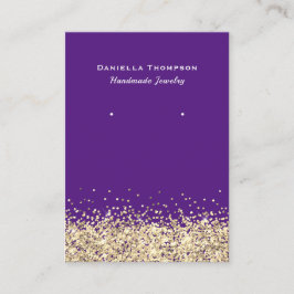 Paarse Nep Gouden Glitter Sieraden Oorbellen Displ Visitekaartje