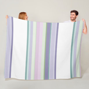 Paarse, Neptunus, zeegroene en lavendel strepen Fleece Deken