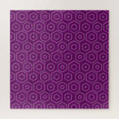 Paarse nesten Hexagons Jigzaag Puzzle Legpuzzel (Horizontaal)
