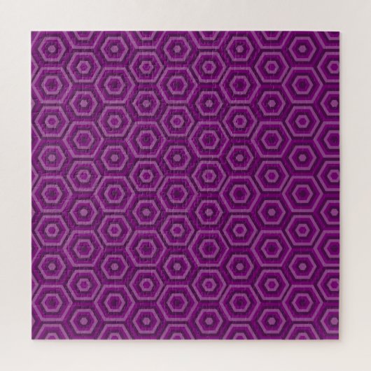 Paarse nesten Hexagons Jigzaag Puzzle Legpuzzel (Verticaal)