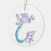Paarse neuron celbiologie kerst keramisch ornament (Links)