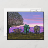 Paarse Nevada woestijn Briefkaart (Voorkant / Achterkant)