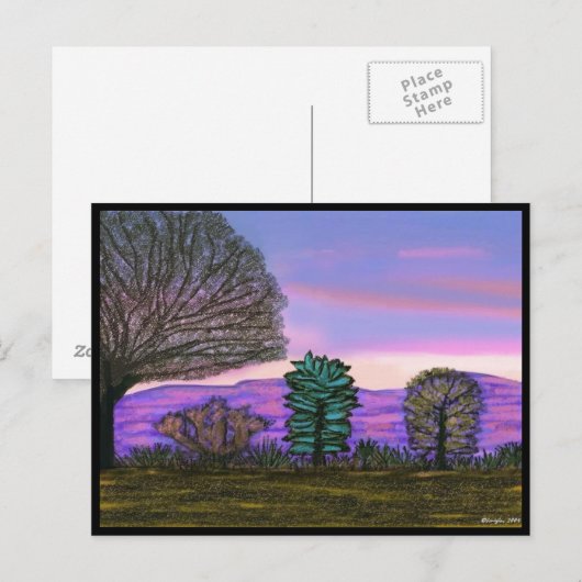 Paarse Nevada woestijn Briefkaart (Voorkant / Achterkant)