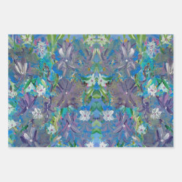 Paarse Nevel Bloemige Cadeaupapier