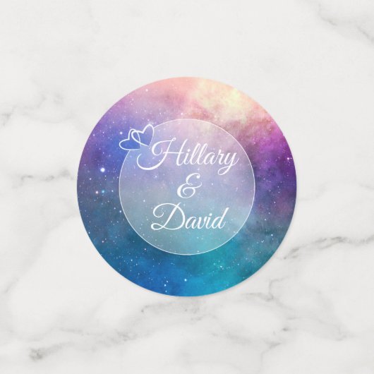 Paarse nevel en glitter confetti (Kleine voorkant)