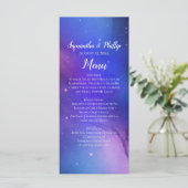Paarse Nevel Hemelse Kunst Buitenruimte Bruiloft Menu (Staand voorkant)