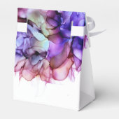 Paarse nevel modern abstract alcohol inkt bruiloft bedankdoosjes (Achterkant)