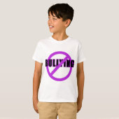 Paarse NIET-BULLYING T-shirts en Buttonnen (Voorkant volledig)