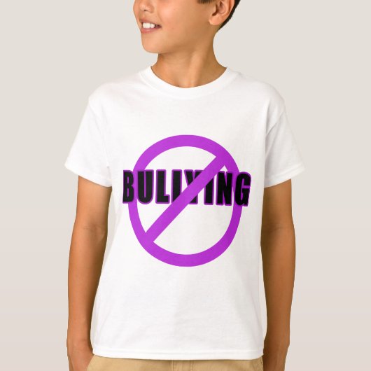 Paarse NIET-BULLYING T-shirts en Buttonnen (Voorkant)
