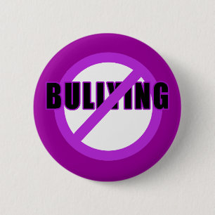 Paarse NIET-BULLYING T-shirts en Buttonnen Ronde Button 5,7 Cm