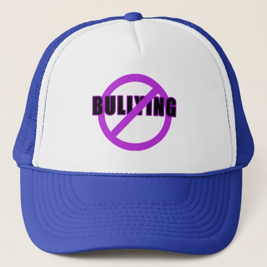 Paarse NIET-BULLYING T-shirts en Buttonnen Trucker Pet (Voorkant)