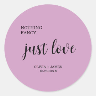 Paarse Niets Gewoons Alleen Liefde Trouwfeest Ronde Sticker