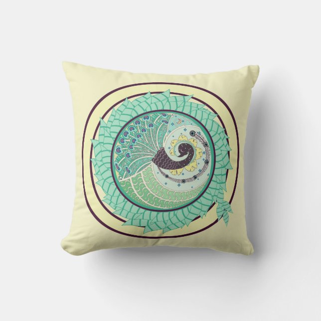 Paarse nieuwe Peacock Art Decor Pillow Kussen (Voorkant)