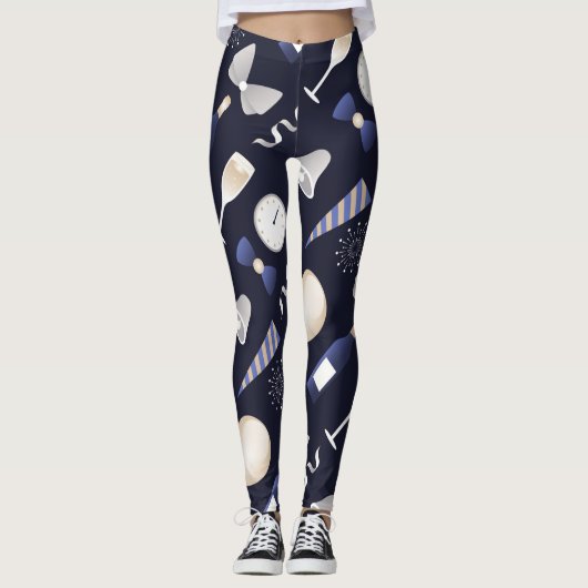 paarse nieuwjaarsdag leggings (Voorkant)