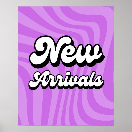 Paarse nieuwkomers tekenen voor winkels poster (Voorkant)