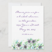 Paarse Nigella Waterverf Flowers Vrijgezellenfeest Kaart (Achterkant)