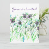 Paarse Nigella Waterverf Flowers Vrijgezellenfeest Kaart (Staand voorkant)