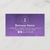 Paarse Night Sky Cosmic Galaxy Social Media Logo Klantenkaartje (Achterkant)