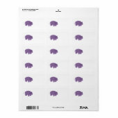 Paarse Nijlpaard Etiket (Full Sheet)