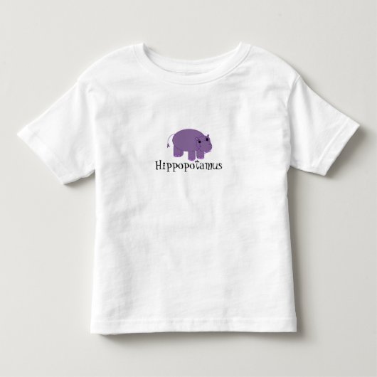 Paarse Nijlpaard Kinder Shirts (Voorkant)